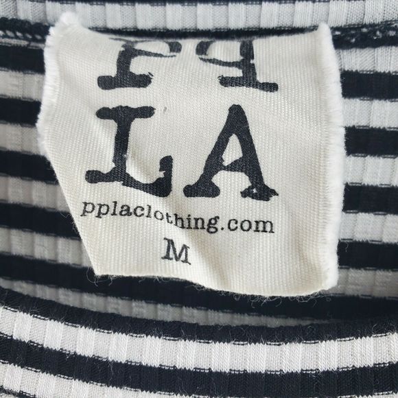 PPLA Striped Shirt Dress Hi-Low Hem Med EUC - Picture 4 of 6